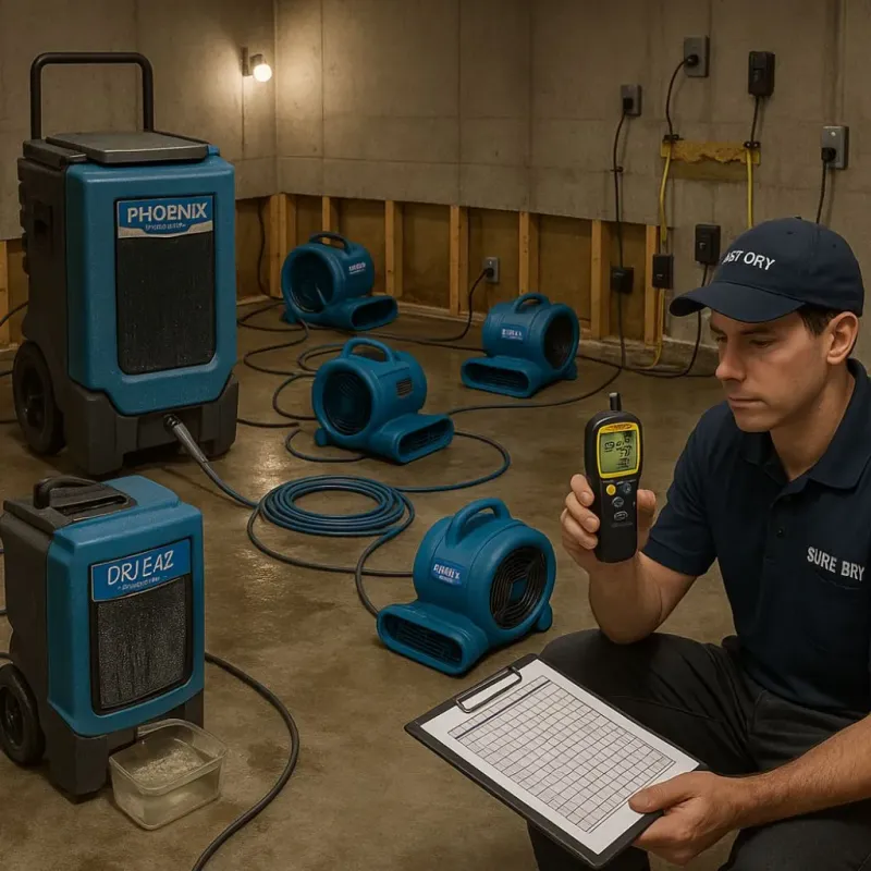 Structural Drying and Dehumidification process in Aledo, IL